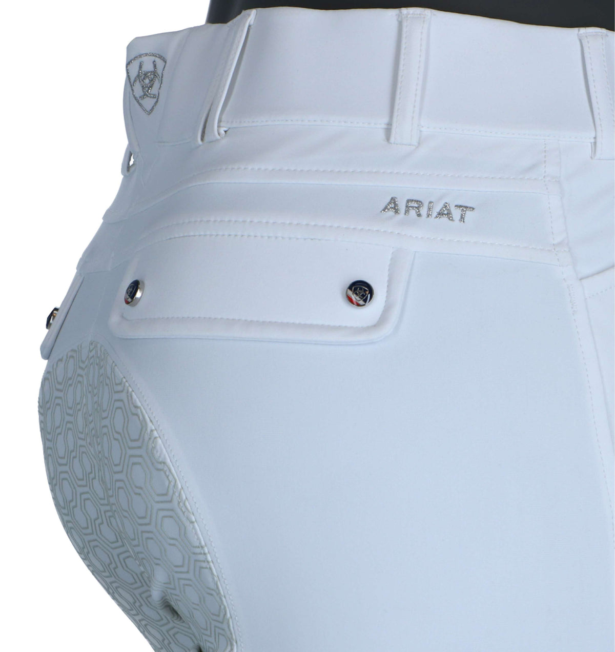 Ariat Pantalon d'Équitation Tri Factor Femme Poignée Siège Compléte Blanc