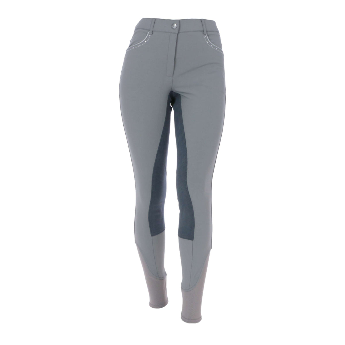 Anky Pantalon d'Équitation Clarino Femme Siège Complete en Cuir Graphite