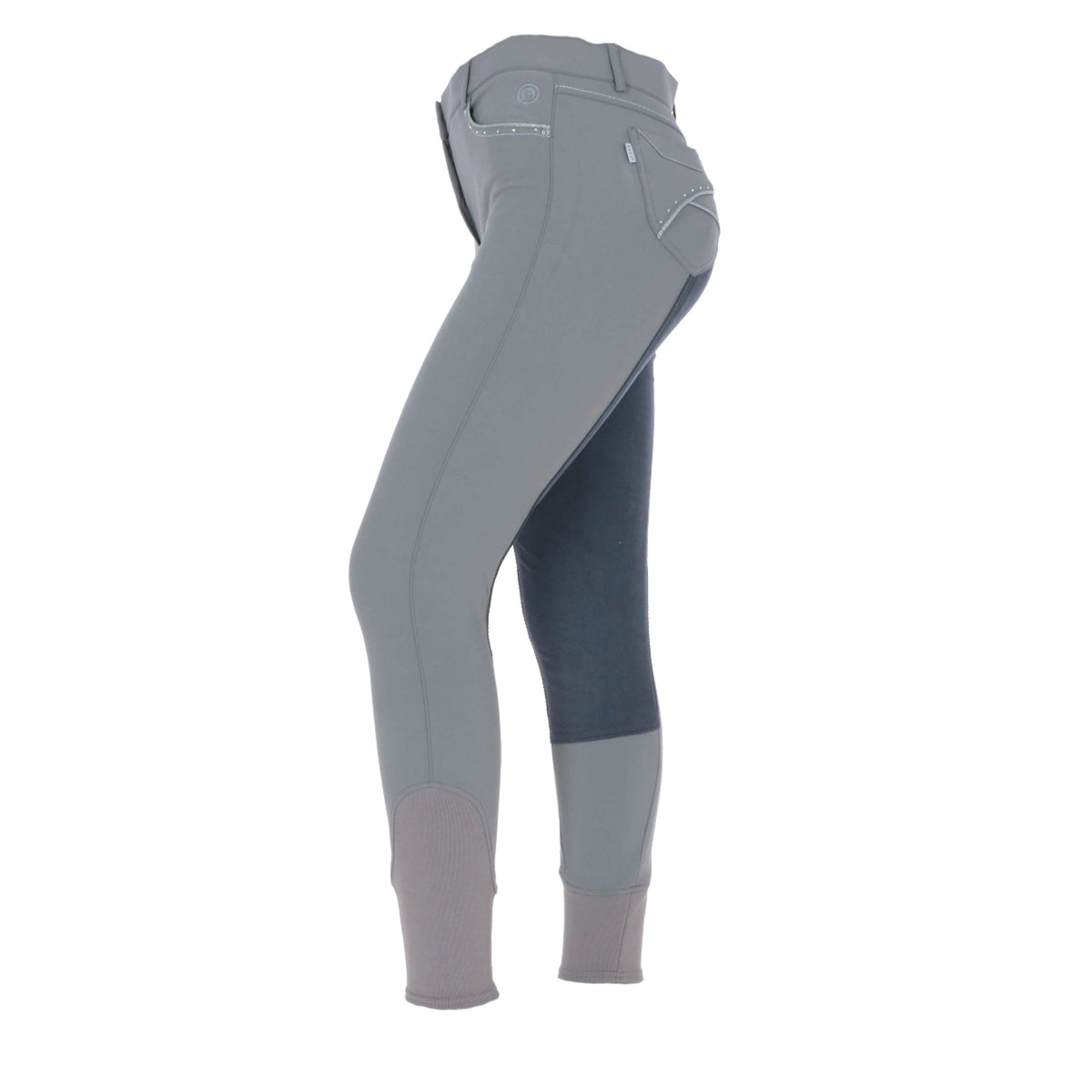 Anky Pantalon d'Équitation Clarino Femme Siège Complete en Cuir Graphite