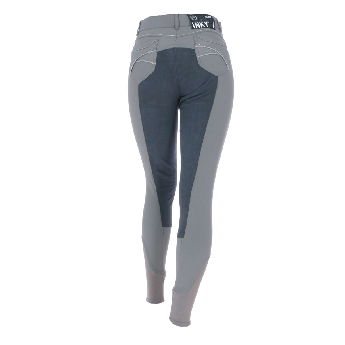 Anky Pantalon d'Équitation Clarino Femme Siège Complete en Cuir Graphite