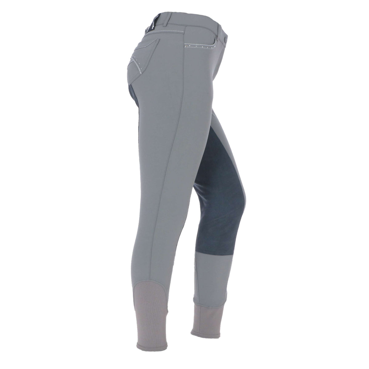 Anky Pantalon d'Équitation Clarino Femme Siège Complete en Cuir Graphite