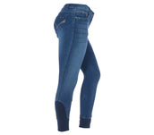 EQUITHÈME Pantalon d'Équitation Texas Denim bleu/Beige