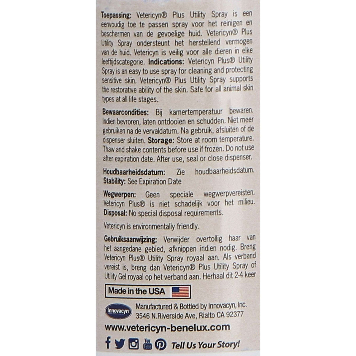 Vetericyn Plus Antimicrobien Blesser Spray