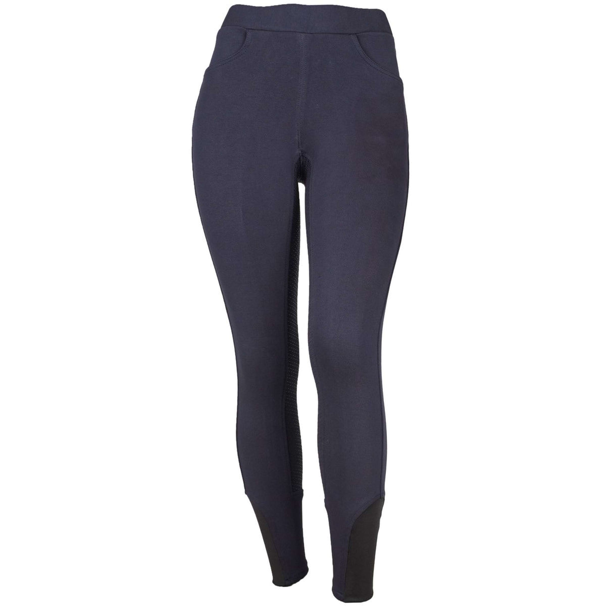 HKM Legging d'Équitation Yvi Silicones Fond Peau Bleu foncé