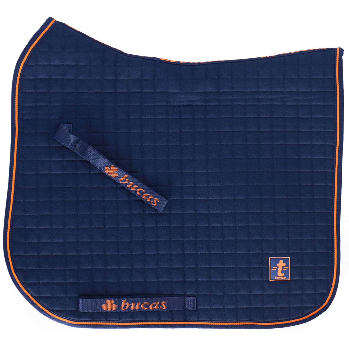 Bucas Therapy Tapis de Selle Dressage Bleu Marine/Orange