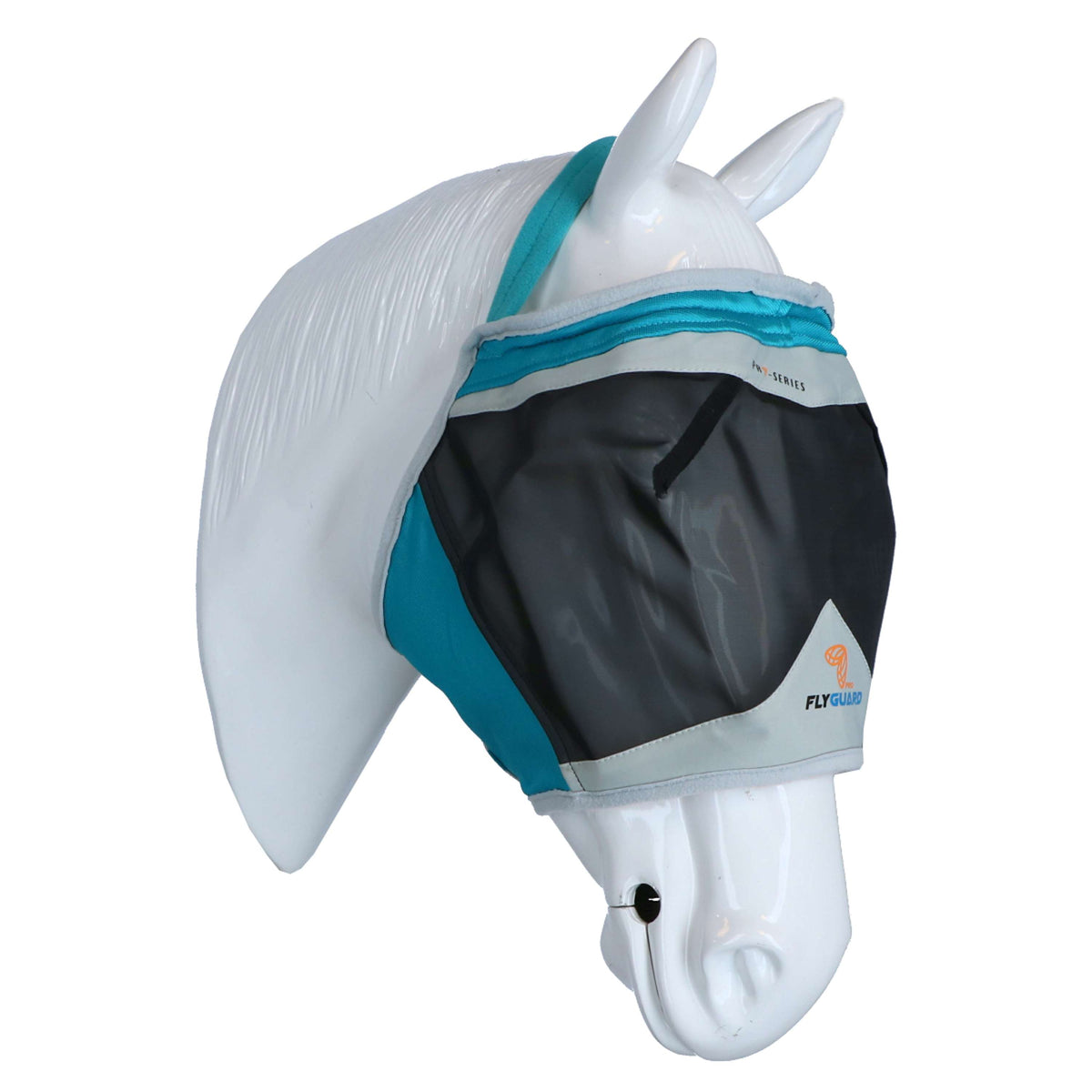 Shires Masque Anti-Mouches Filet Fin Sans Oreilles Vert-Bleu