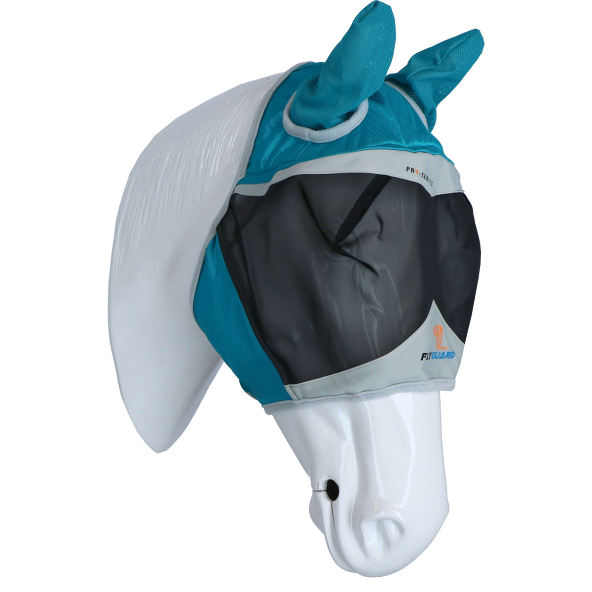 Shires Masque Anti-Mouches Filet Fin avec Oreilles Teal