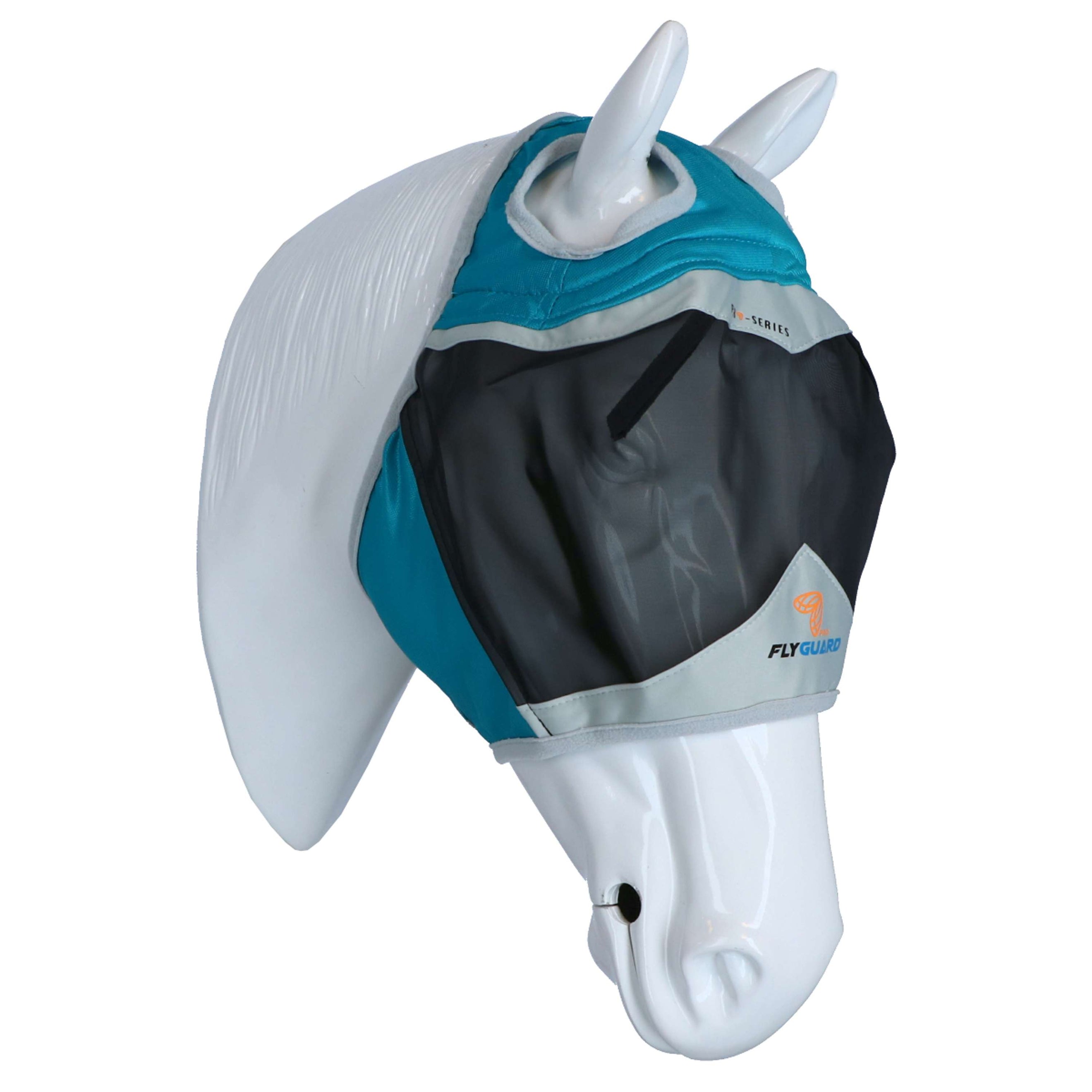 Shires Masque Anti-Mouches Filet Fin avec Découpe D'oreille Teal