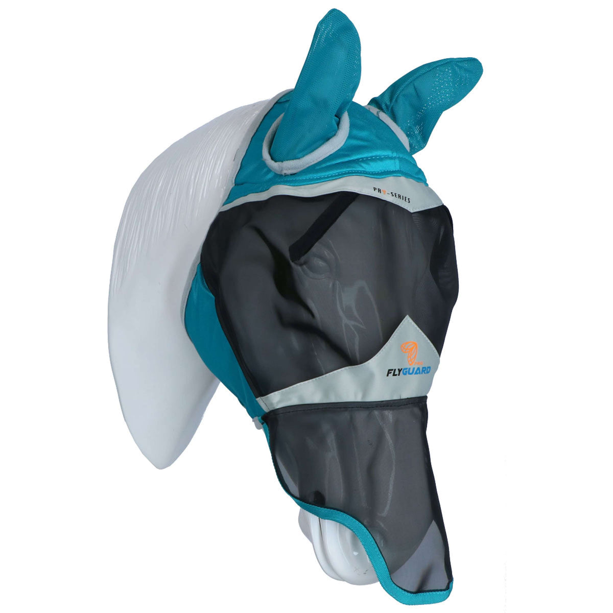 Shires Masque Anti-Mouches avec Oreilles et Nez Fine Mesh Teal