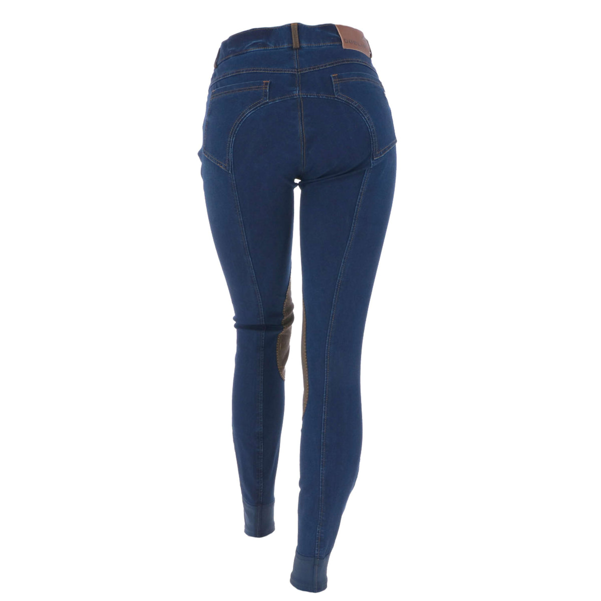 Dublin Pantalon d'Équitation Shona Knee Patch Denim Bleu Denim