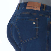 Dublin Pantalon d'Équitation Shona Knee Patch Denim Bleu Denim