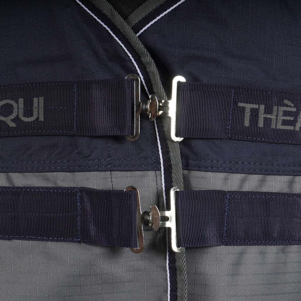 EQUITHÈME Turnout Rug Tyrex High Neck 600D 150g Marine/Gris Dots