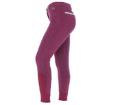 EQUITHÈME Pantalon d'Équitation Glam Silicone Fond de Peau Bordeaux