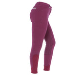 EQUITHÈME Pantalon d'Équitation Glam Silicone Fond de Peau Bordeaux