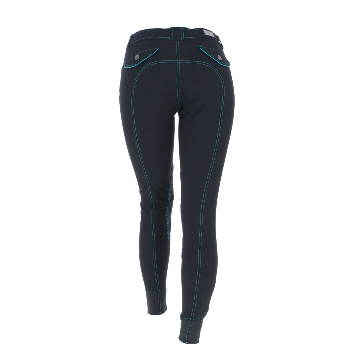 EQUITHÈME Pantalon d'Équitation Verona Noir/Turquoise