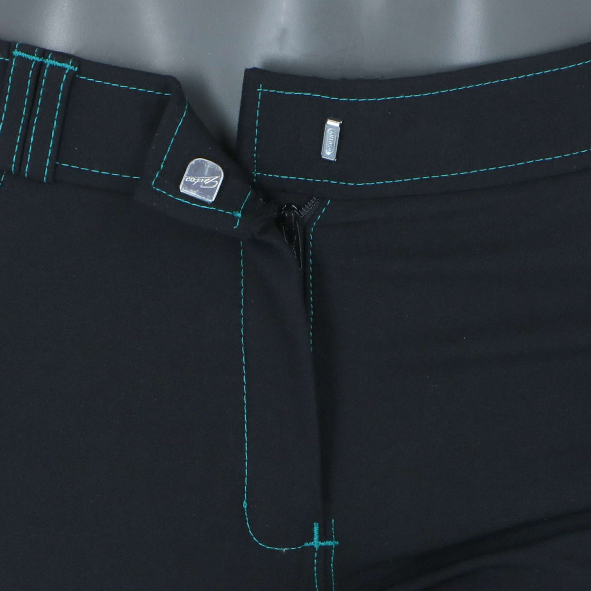 EQUITHÈME Pantalon d'Équitation Verona Noir/Turquoise