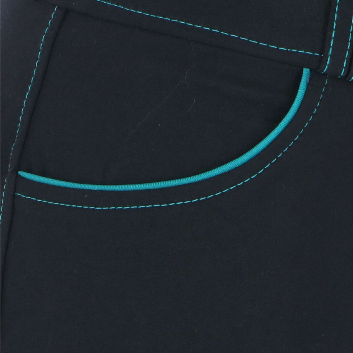 EQUITHÈME Pantalon d'Équitation Verona Noir/Turquoise