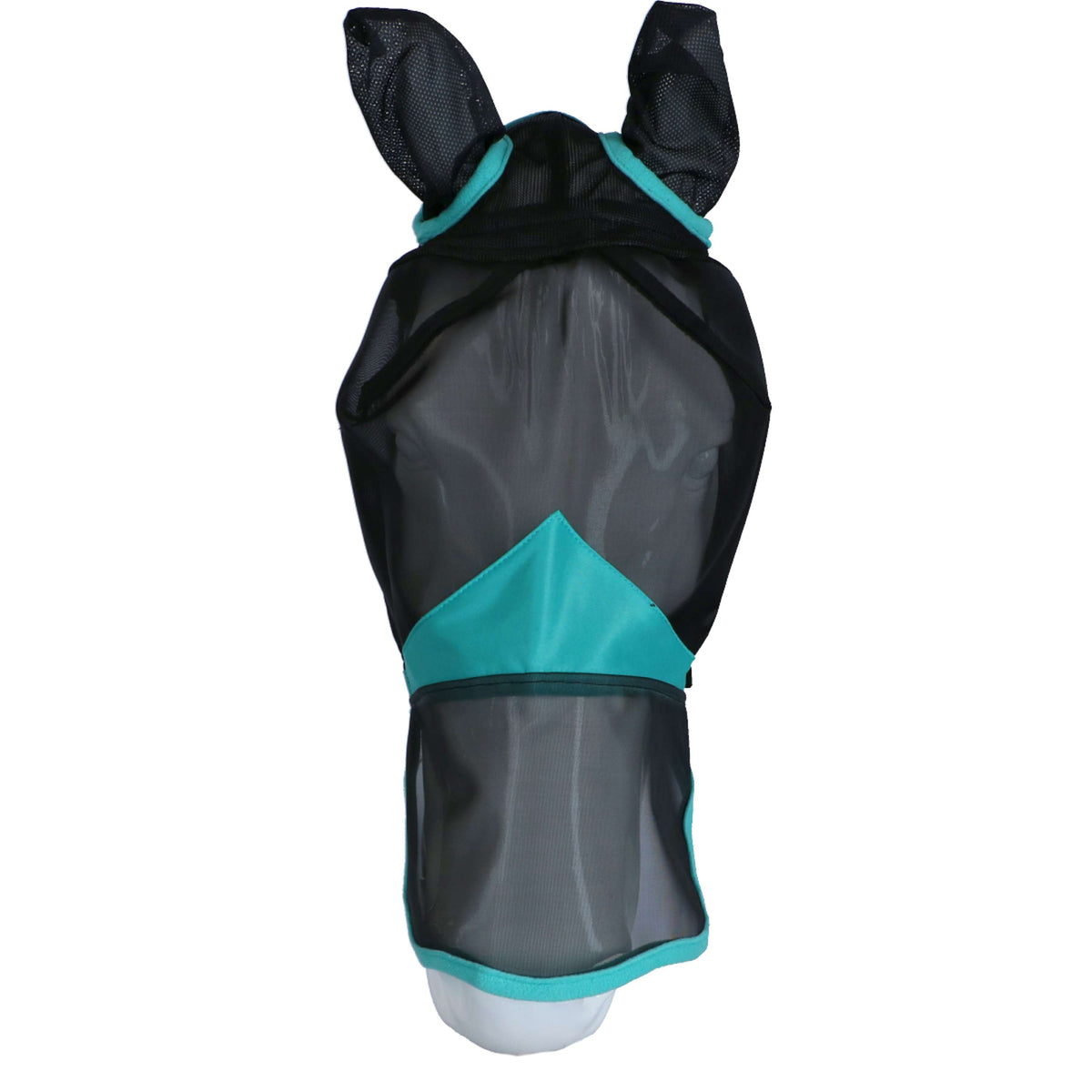 Weatherbeeta Masque Anti-Mouches Comfitec Fine Mesh avec Oreilles et Nez Noir/Turquoise