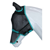 Weatherbeeta Masque Anti-Mouches Comfitec Fine Mesh avec Oreilles et Nez Noir/Turquoise