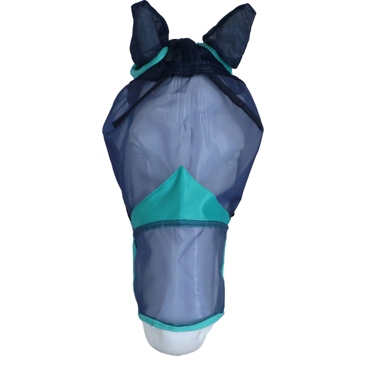 Weatherbeeta Masque Anti-Mouches Comfitec Fine Mesh avec Oreilles et Nez Navy/Turquoise