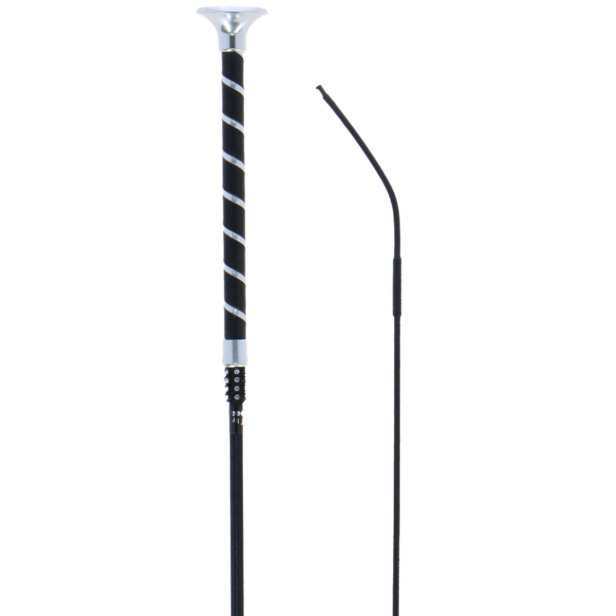 Kieffer Cravache de Dressage Cuirgrip, Nylon Noir/Argent