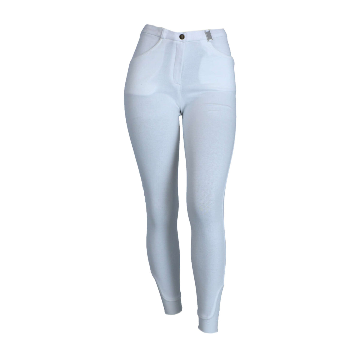 HKM Pantalon d'Équitation Kate Silicone Fond de Peau Blanc