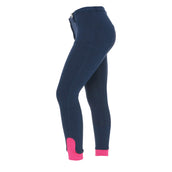 HKM Pantalon d'Équitation Kate Silicone Fond de Peau Bleu Foncé