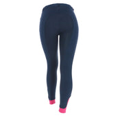 HKM Pantalon d'Équitation Kate Silicone Fond de Peau Bleu Foncé