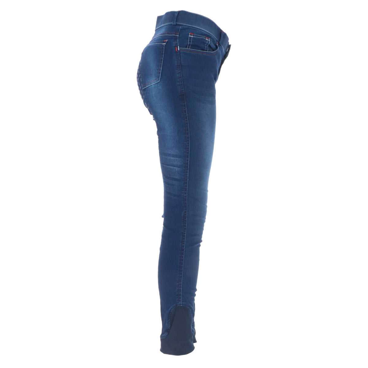 HKM Pantalon d'Équitation Summer Demin Easy Enfant 3/4 Partie Fessier en Silicone Bleu Jeans