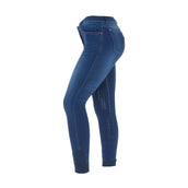 HKM Pantalon d'Équitation Summer Demin Easy 3/4 Silicone Fond de peau Bleu Jeans