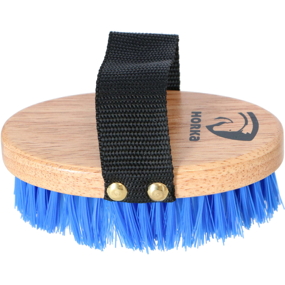 HORKA Brosse Douce Bois Poney Bleu