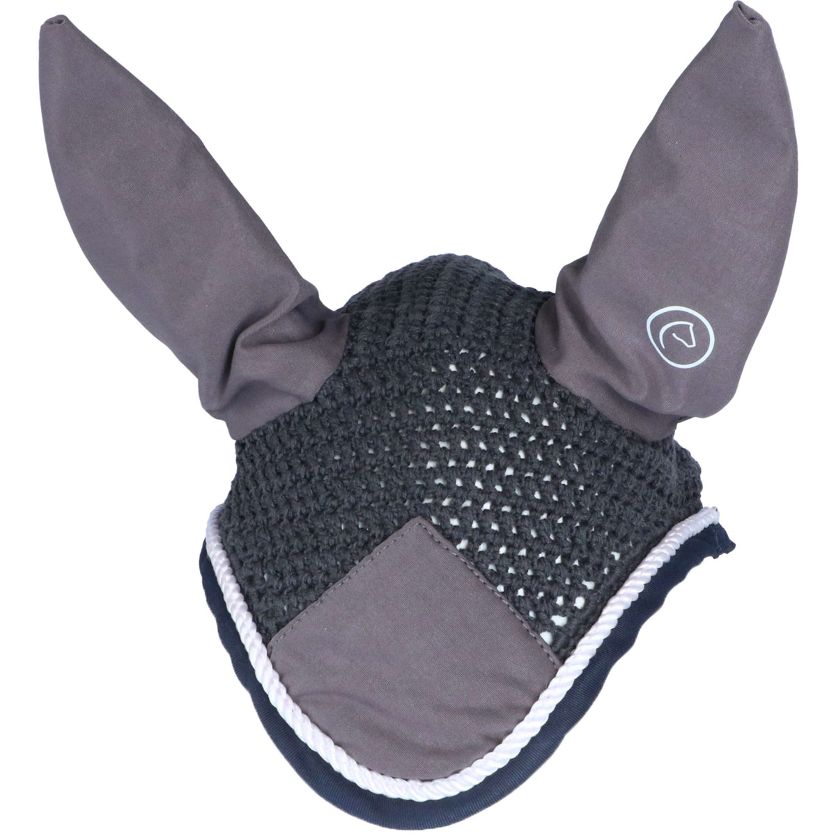 EQUITHÈME Bonnet Anti-Mouches Polyfun Gris Foncé/Bleu Marine