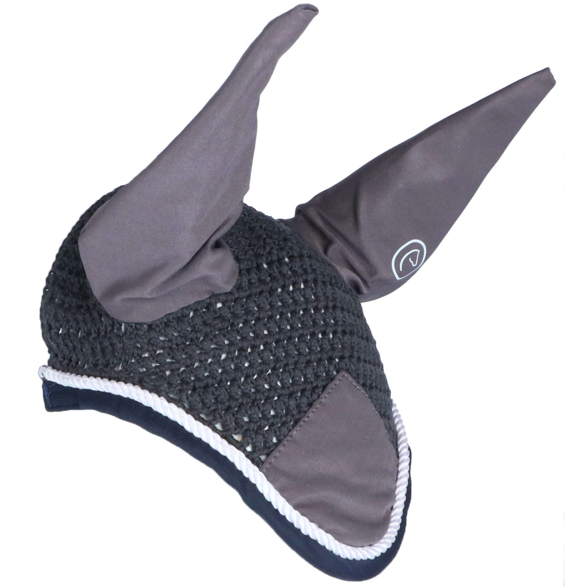 EQUITHÈME Bonnet Anti-Mouches Polyfun Gris Foncé/Bleu Marine