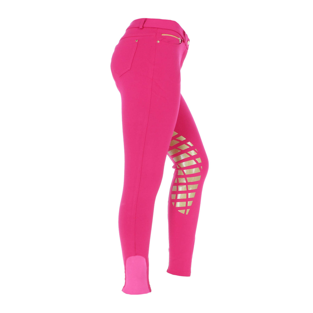 HKM Pantalon d'Équitation Soft Silicone Fond de Peau Rose