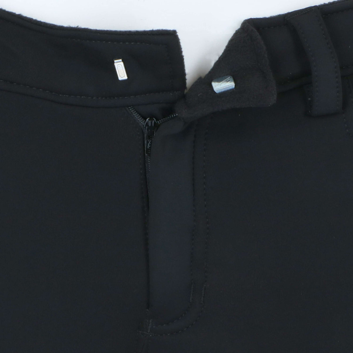 EQUITHÈME Pantalon d'Équitation Zermatt Softshell Hommes Silicone Fond de Peau Noir