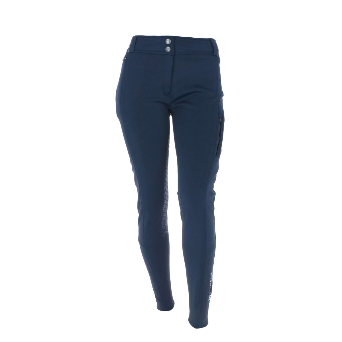 EQUITHÈME Pantalon d'Équitation Kitzbuhl Softshell Femmes Silicone Fond de Peau Marin