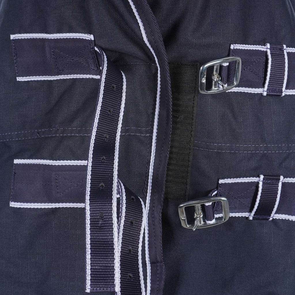 HKM Couverture d'Hiver Starter 600D Highneck avec Polarfleece 0g Bleu Foncé