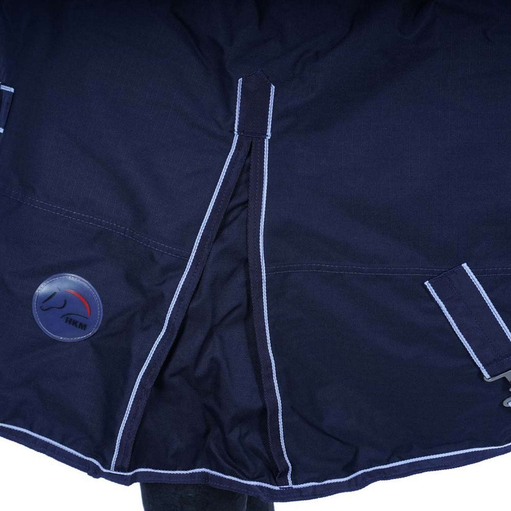 HKM Couverture d'Hiver Starter 600D Highneck avec Polarfleece 0g Bleu Foncé
