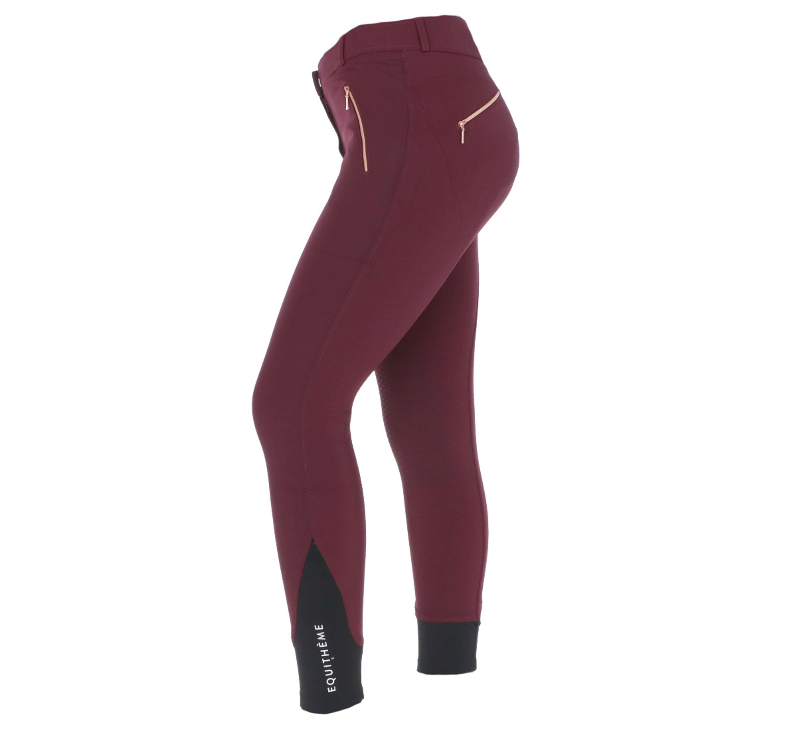 EQUITHÈME Pantalon d'Équitation Kenya Silicone Genouillères Prune EQUITHÈME Pantalon d'Équitation Kenya Silicone Genouillères Prune