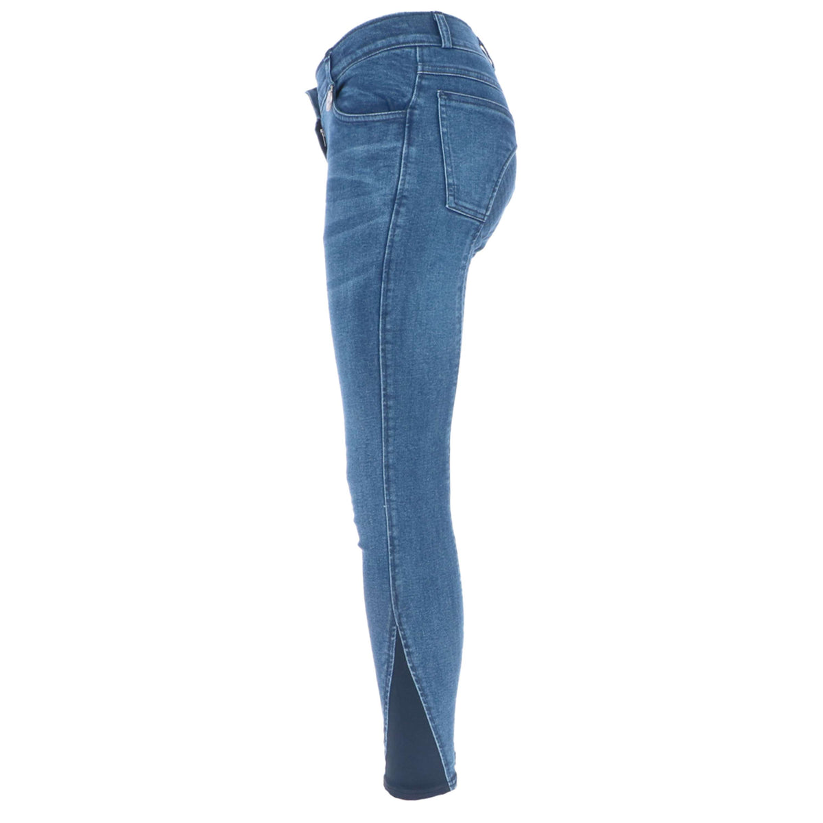 HKM Pantalon d'Équitation Denim Silicone Fond de Peau Kids Bleu Clair/Denim