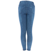 HKM Pantalon d'Équitation Denim Silicone Fond de Peau Kids Bleu Clair/Denim