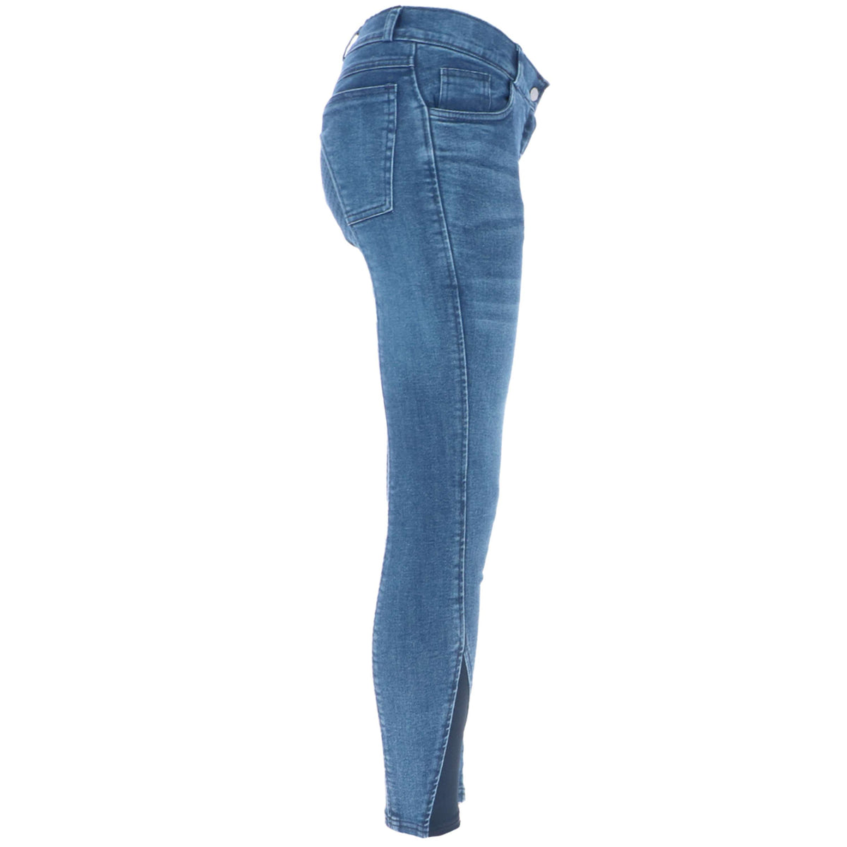 HKM Pantalon d'Équitation Denim Silicone Fond de Peau Kids Bleu Clair/Denim