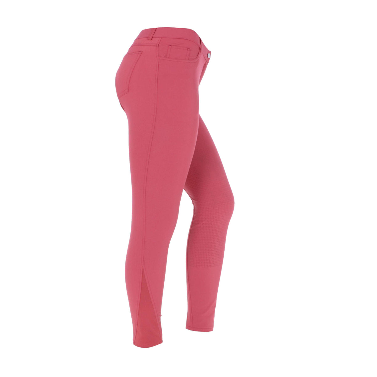 HKM Pantalon d'Équitation Sunshine Silicone Fond de Peau Rouge