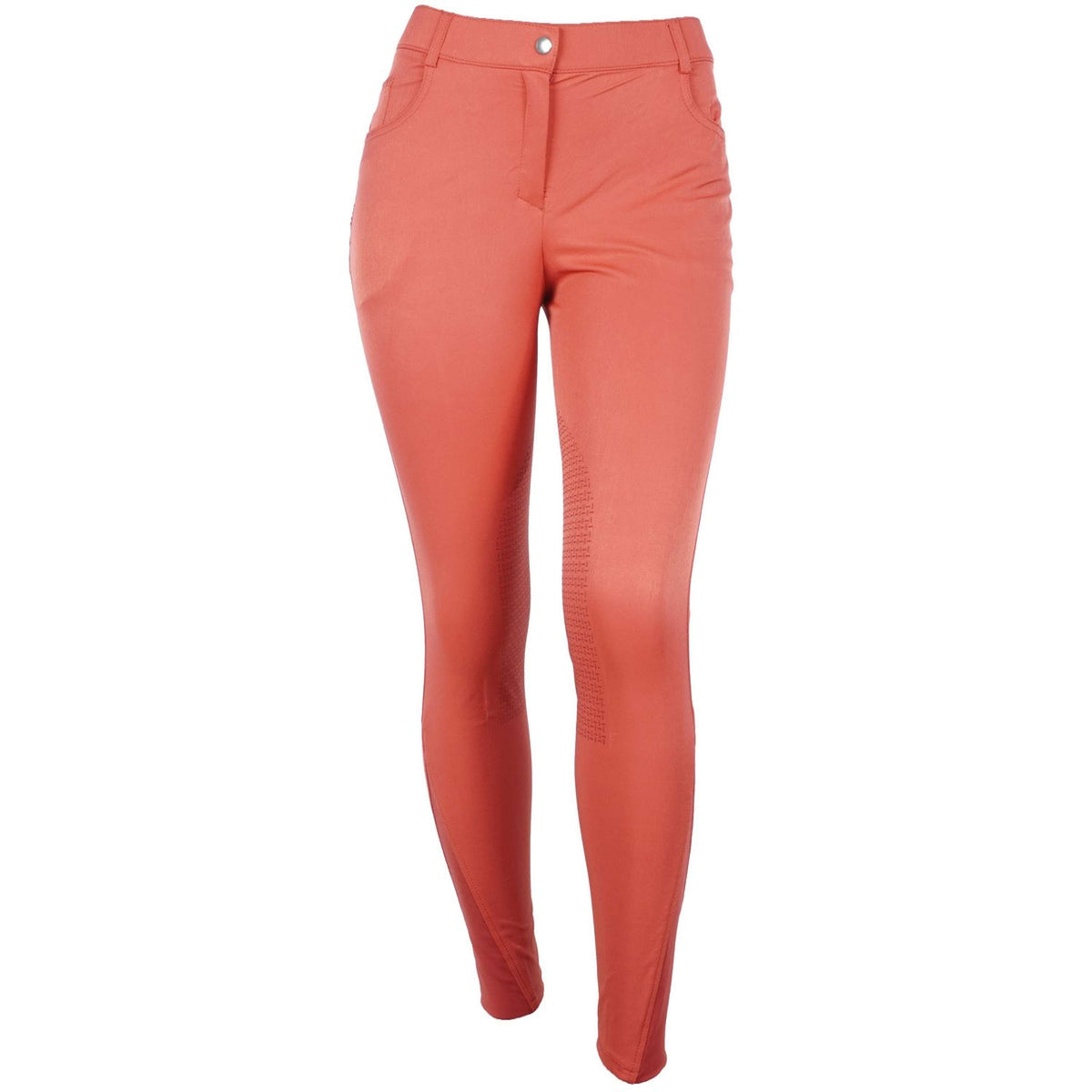 HKM Pantalon d'Équitation Sunshine Silicone Genouillères Rouge