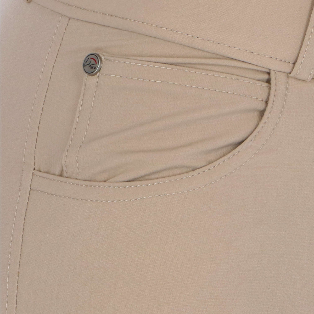 HKM Pantalon d'Équitation Hunter Genouillères Nature Foncé