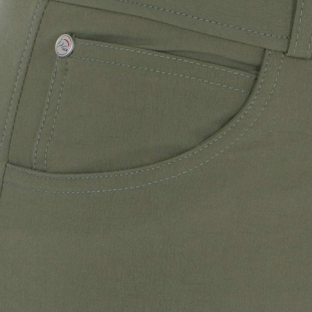 HKM Pantalon d'Équitation Hunter Genouillères Vert Fumée