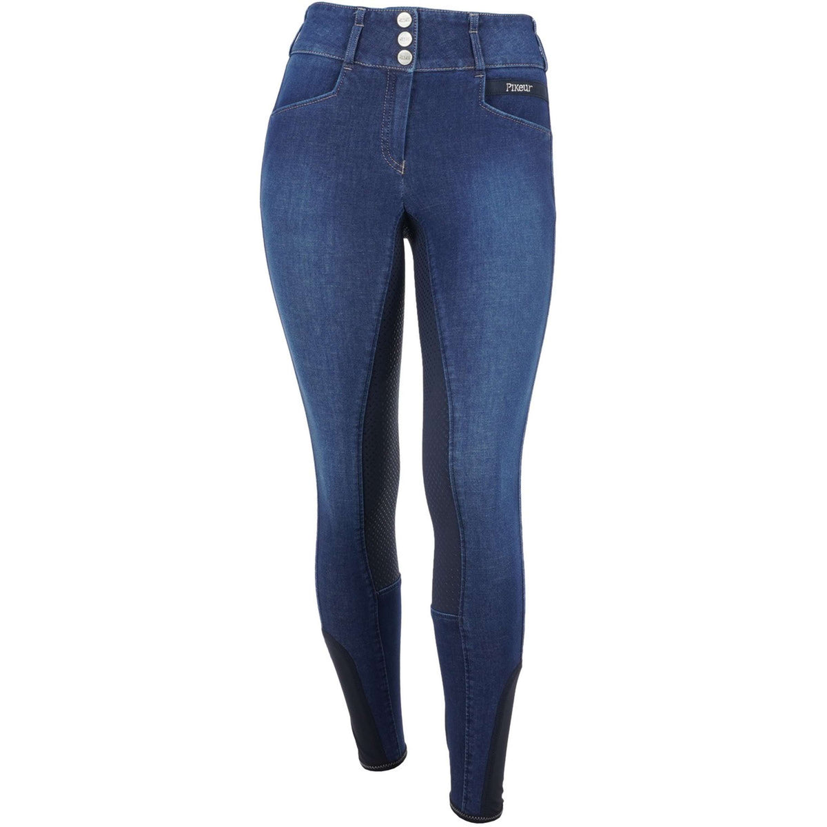 Pikeur Pantalon d'Équitation Candela Full Grip Denim Blue Jeans