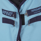 Amigo Couverture d'Écurie Poly avec Sursangles Croisées DelphiniumBlue/Navy