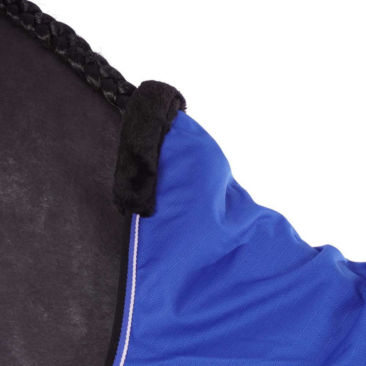 EQUITHÈME Couverture d'Extérieur Tyrex 1200D Aisance 0g avec Demi Cou Bleu/Noir