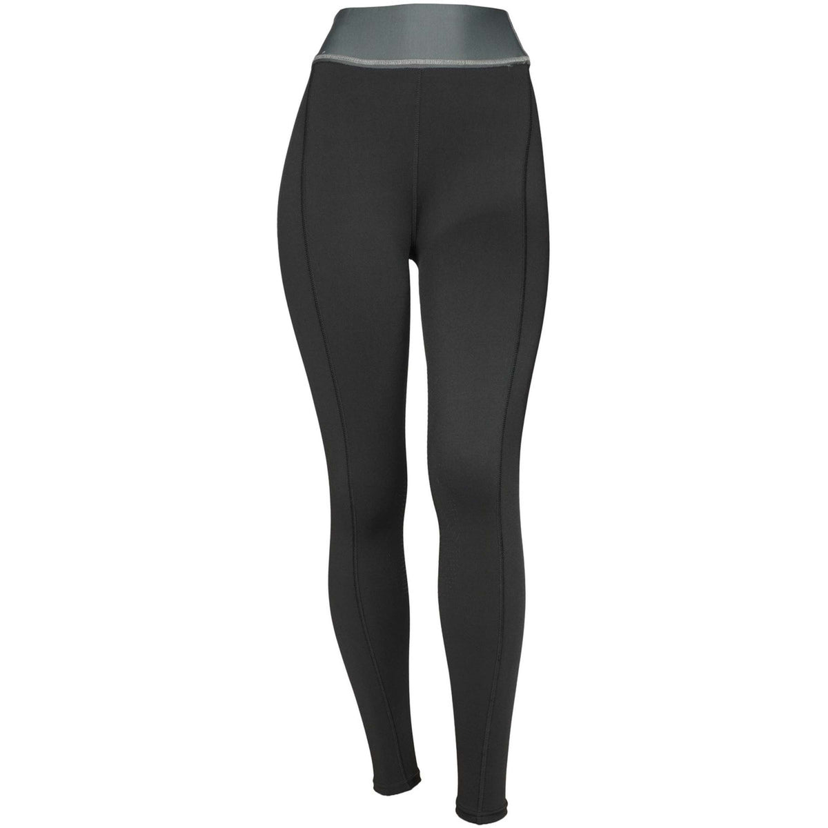 EQUITHÈME Legging d'Équitation Tea Pull-On Silicone Genouillères Noir/Kaki